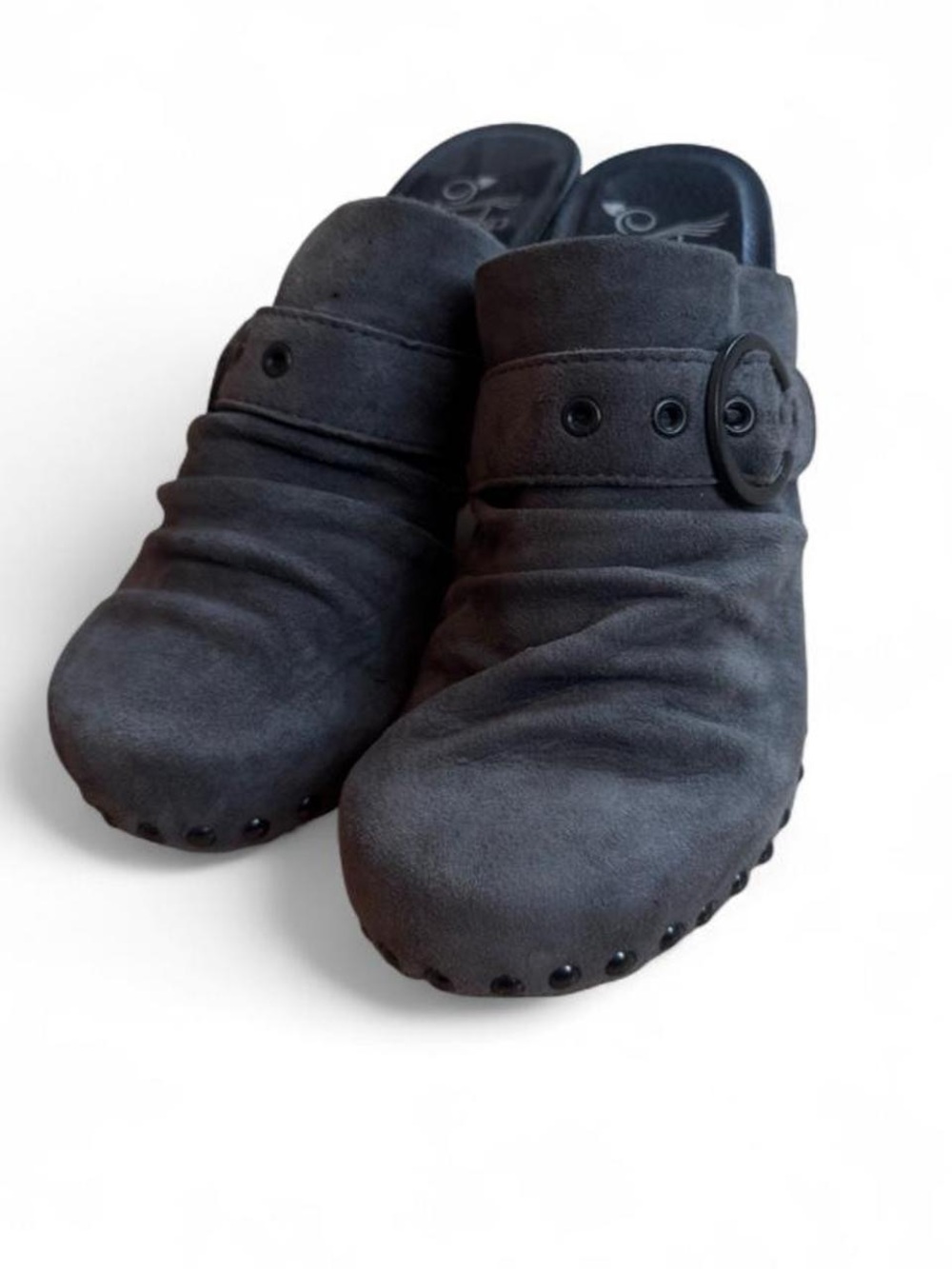 Danilo grey gray suede clogs size 7